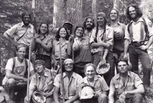 Posed shot of the first Backcountry Trails Program crew in 1979