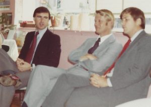 Image, left to right on couch is Gov. Jerry Brown, LeRoy Chatfield and Buck Hornor