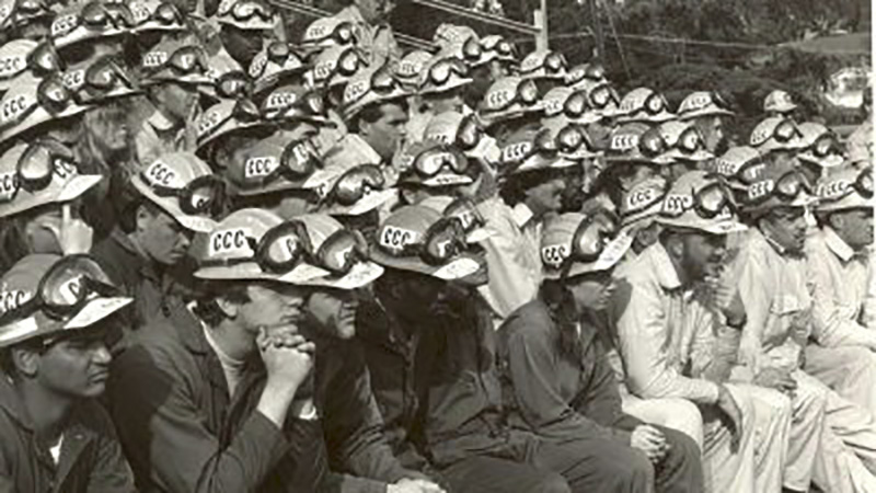 Vintage photograph of corpsmembers wearing their uniforms.