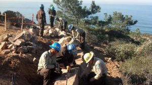 CCC Crews working on trails at Torey Pines State Park.