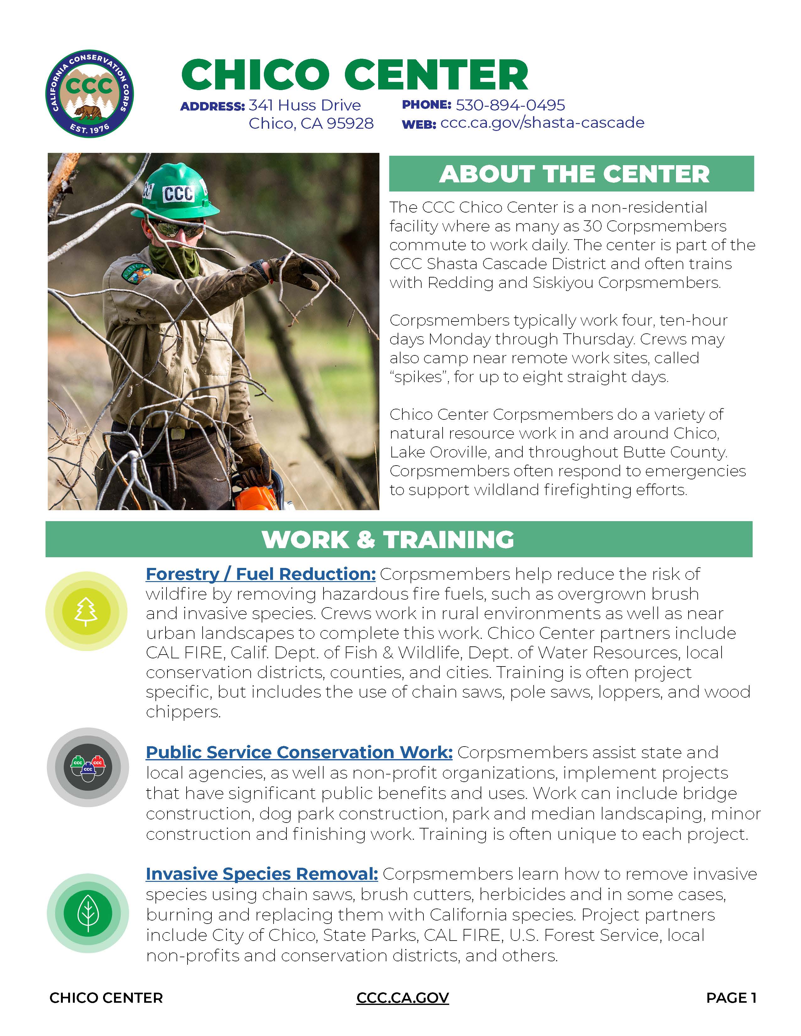 Image of Chico Center Fact Sheet