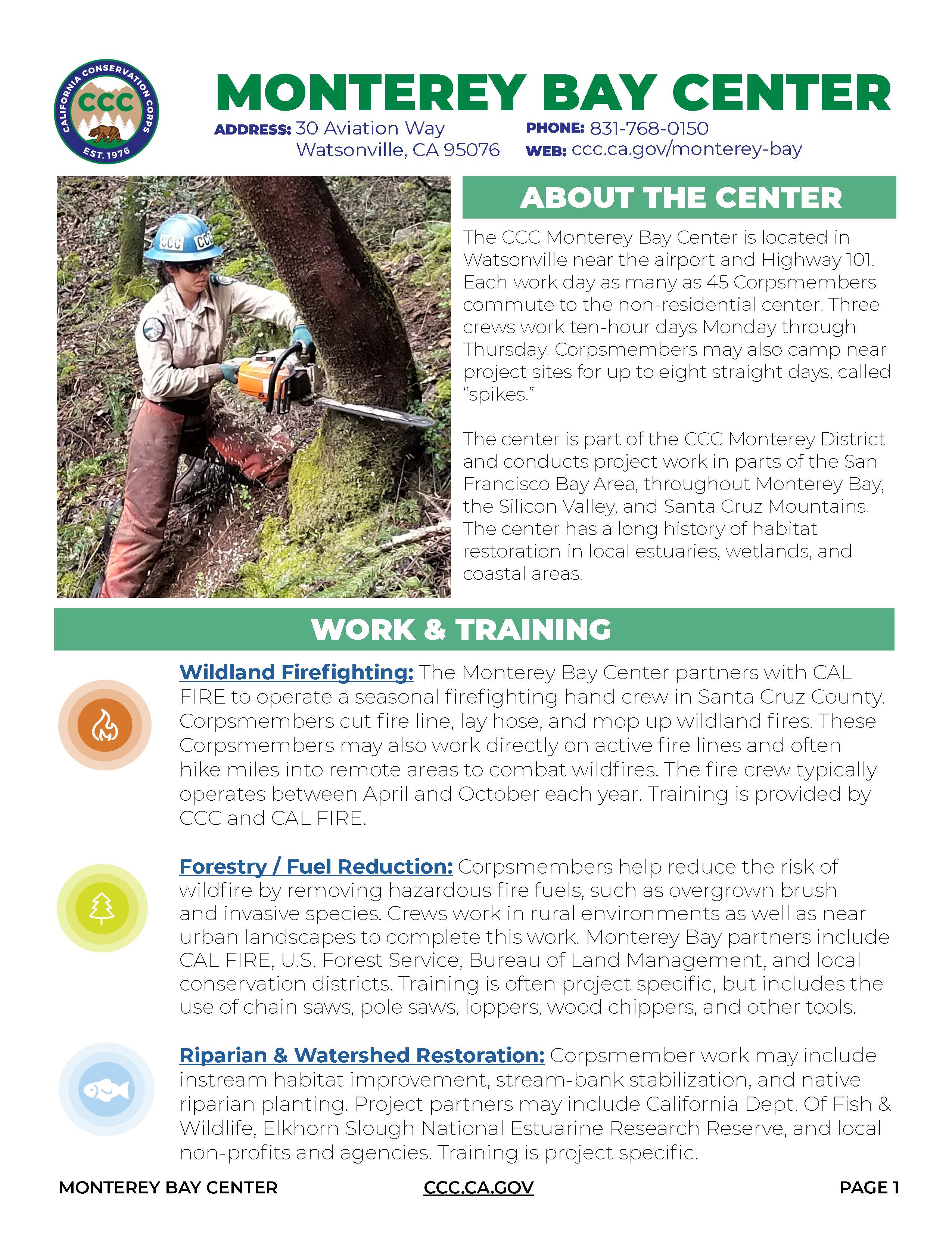 Image of Monterey Center Fact Sheet