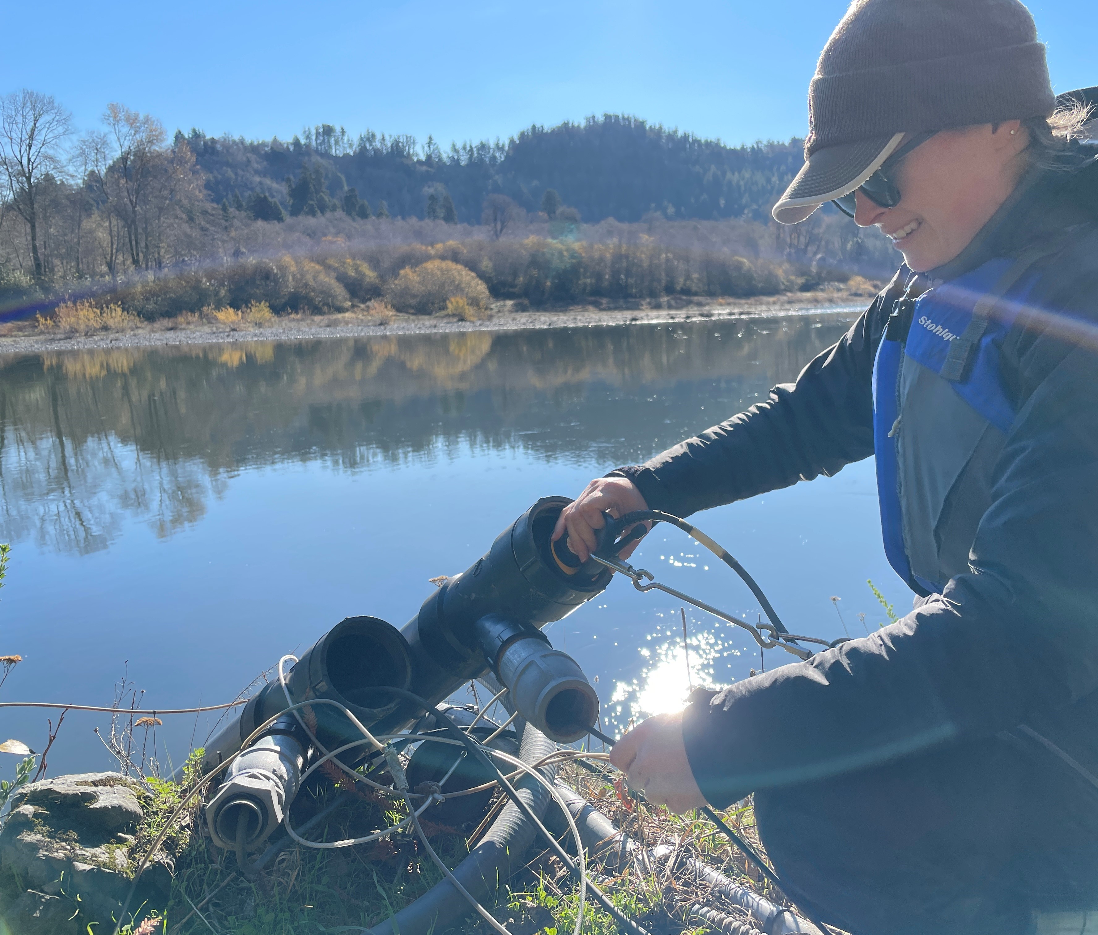 Kira Burnett Calibrating Sondes Klamath River