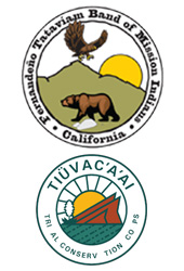 Logos of Fernandeno Tataviam Band of Mission Indians and Tiuvac'a'ai Tribal Conservation Corps