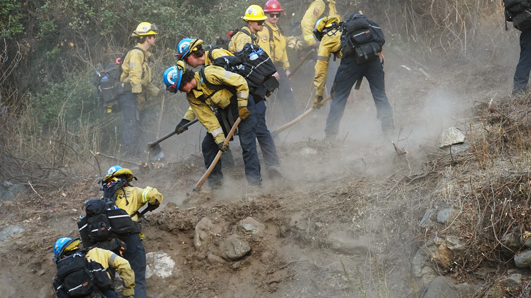 Tahoe Fire Crews Build Line, Protect Homes on Eaton Fire