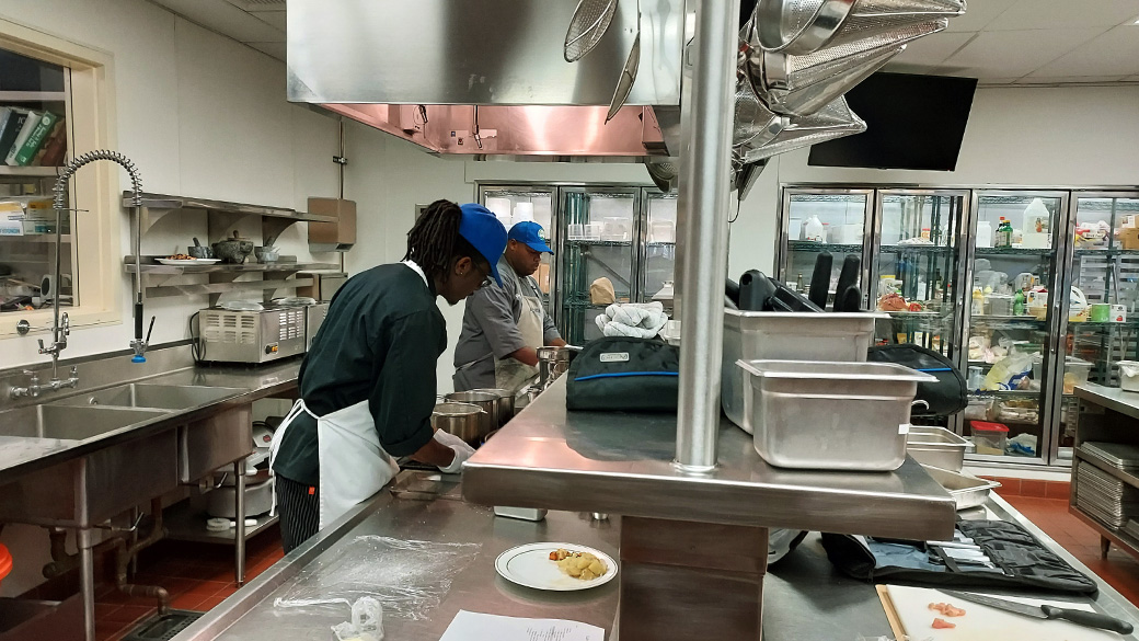 Culinary Corpsmembers in the kitchen.