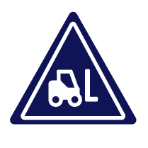 logistical support icon with a forklift