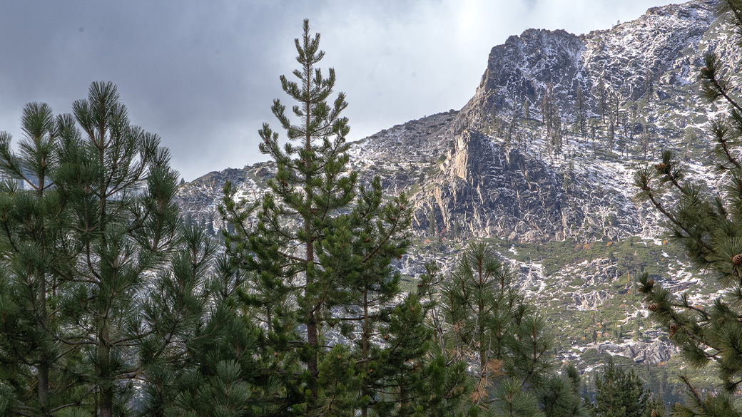 Mountain range view in Lake Tahoe, Ca.