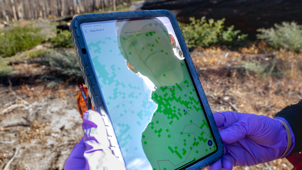 A project sponsor looking at a GIS Map.