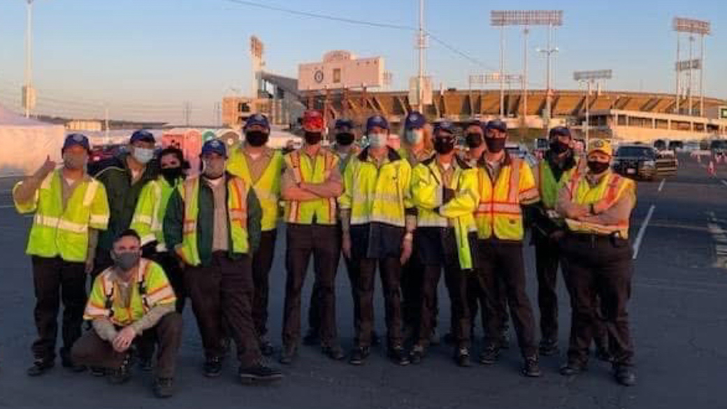 Corpsmembers wearing masks during the COVID Pandemic.