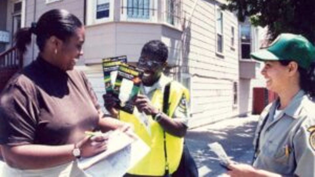 Corpsmembers encourage communities to save energy through the "Flex Your Power" campaign. 