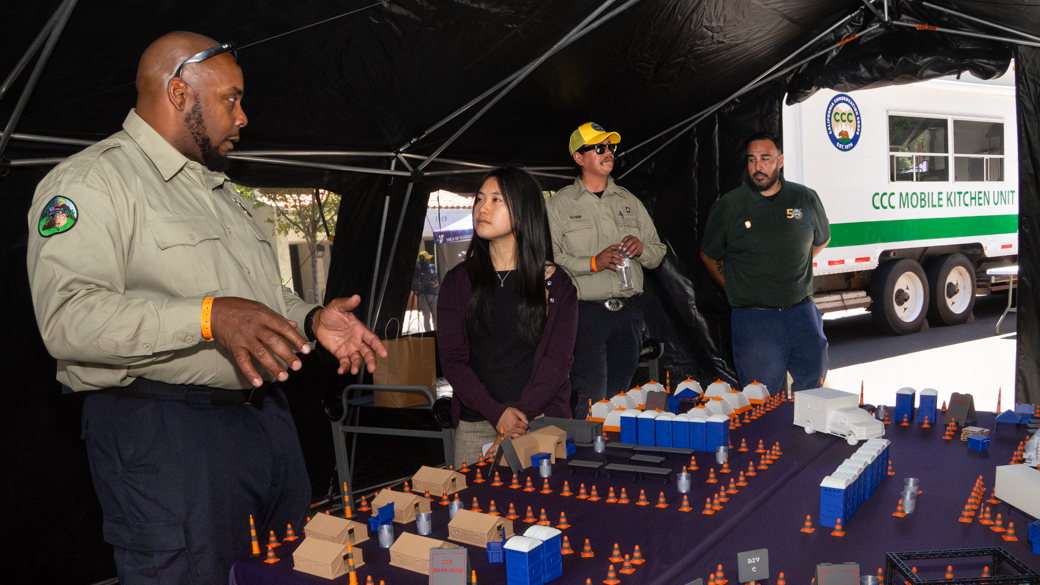 CCC staff explain emergency basecamp operations.